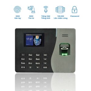 Máy chấm công Ronald Jack RJ3300 quản lý 3000 vân tay, lưu 100.000 giao dịch, kết nối TCP/IP, USB. Phù hợp doanh nghiệp nhỏ, bảo hành 12 tháng.